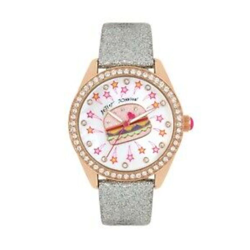 4/$100 Betsey Johnson Diner Time Burgertastic Goldtone Watch MSRP $85